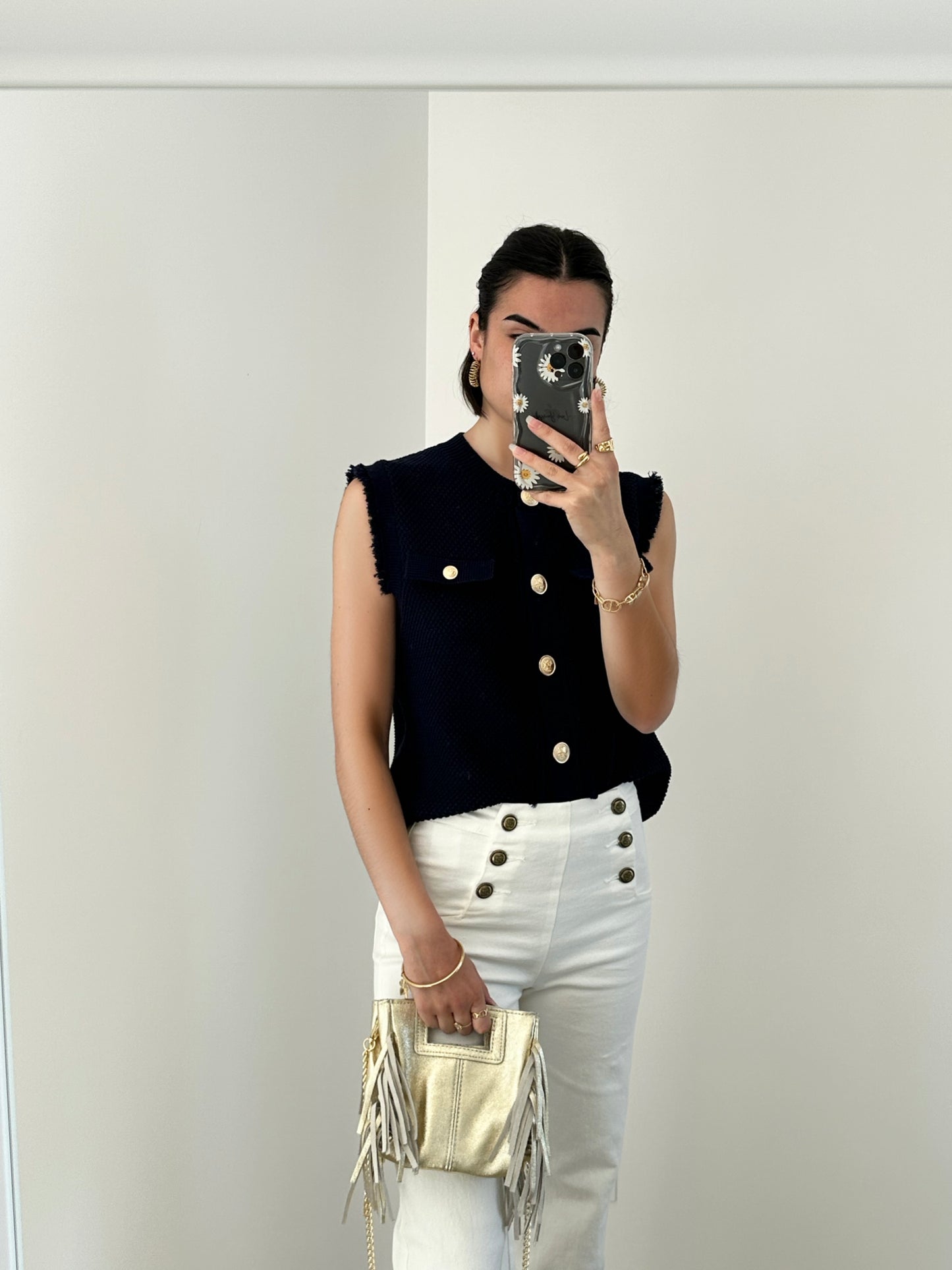 Gilet maille bleu marine ESMÉE