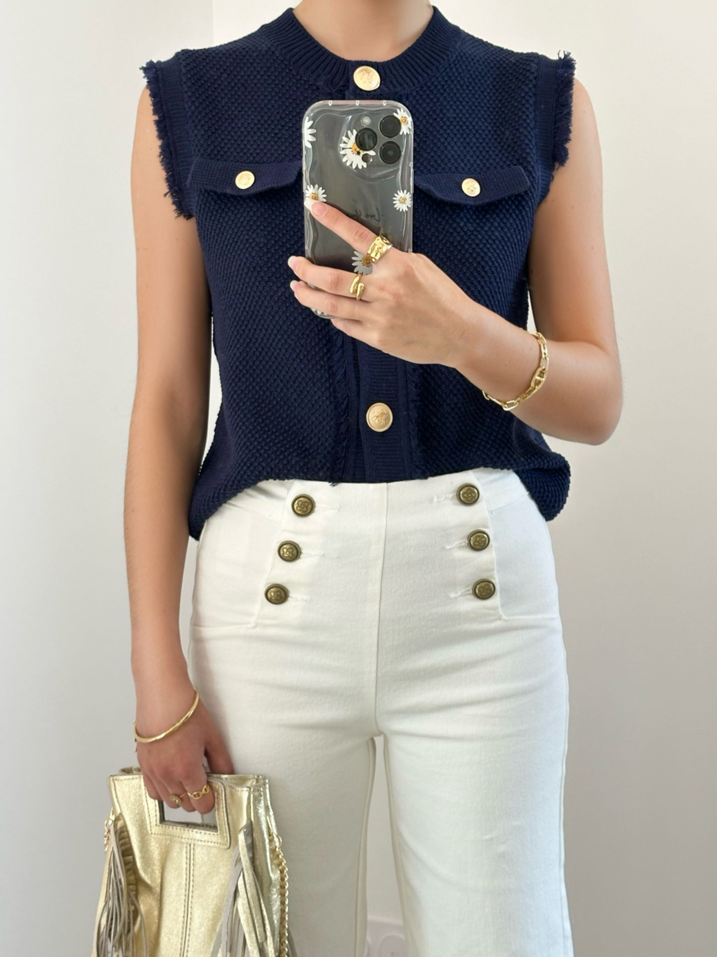 Gilet maille bleu marine ESMÉE