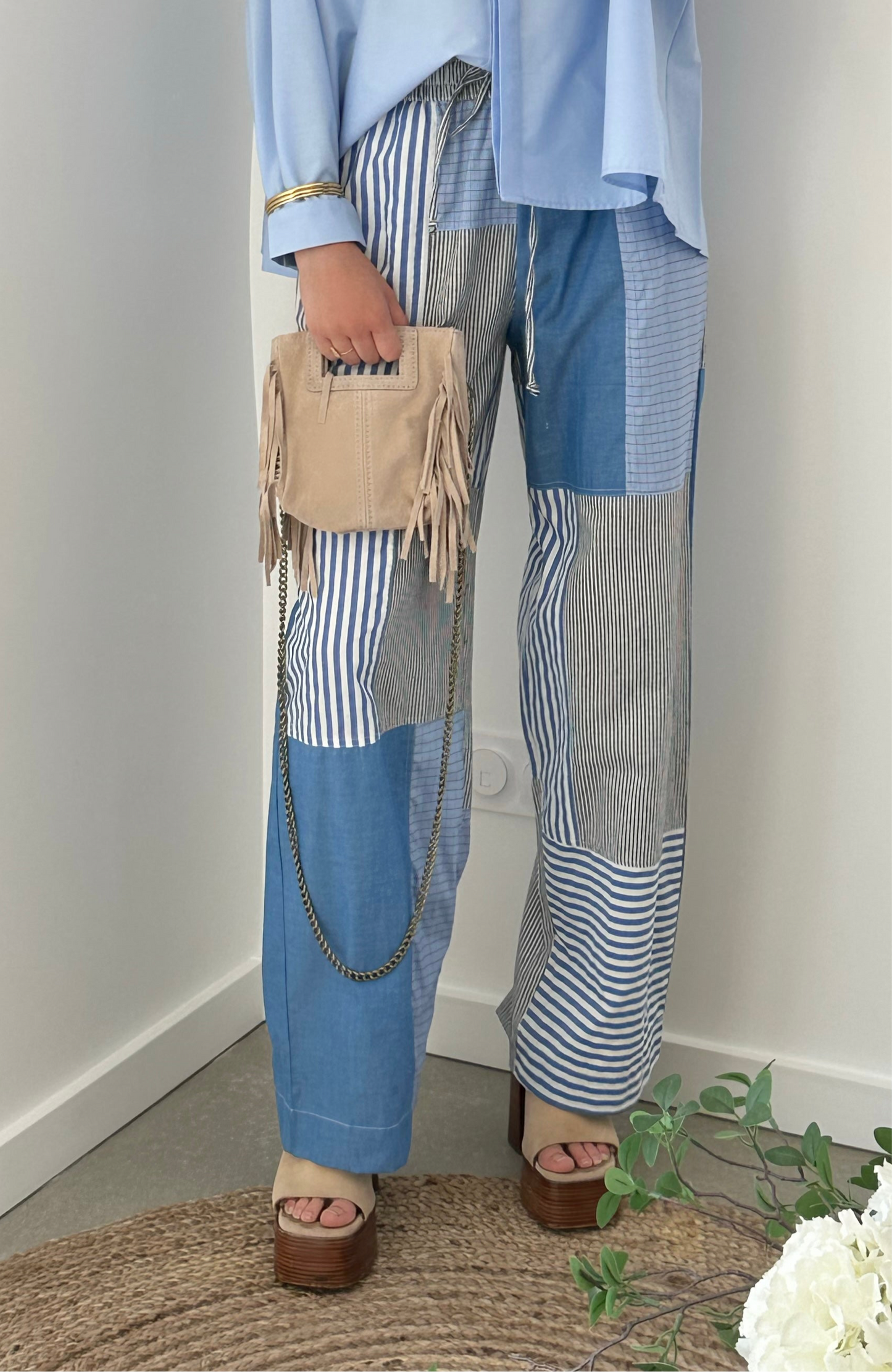 Pantalon large patchwork ARIA