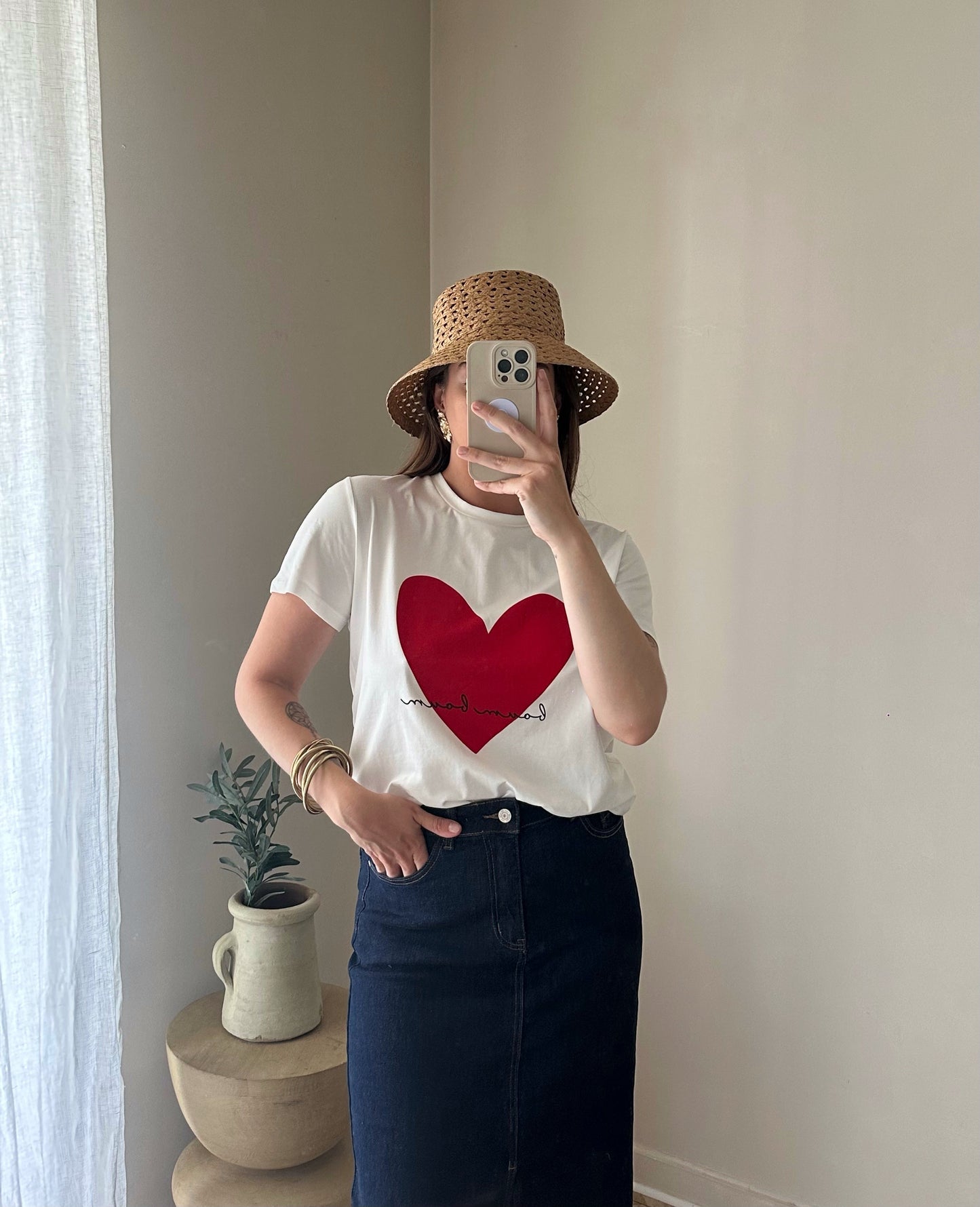 TEE shirt cœur rouge LOUISE
