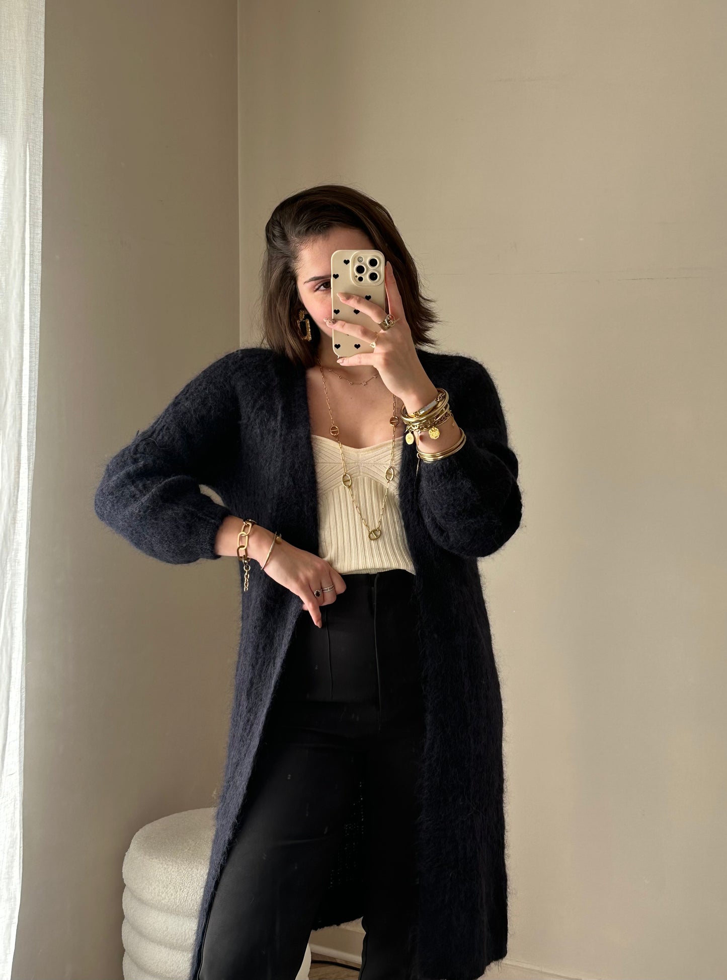 Gilet long KYLIE bleu marine