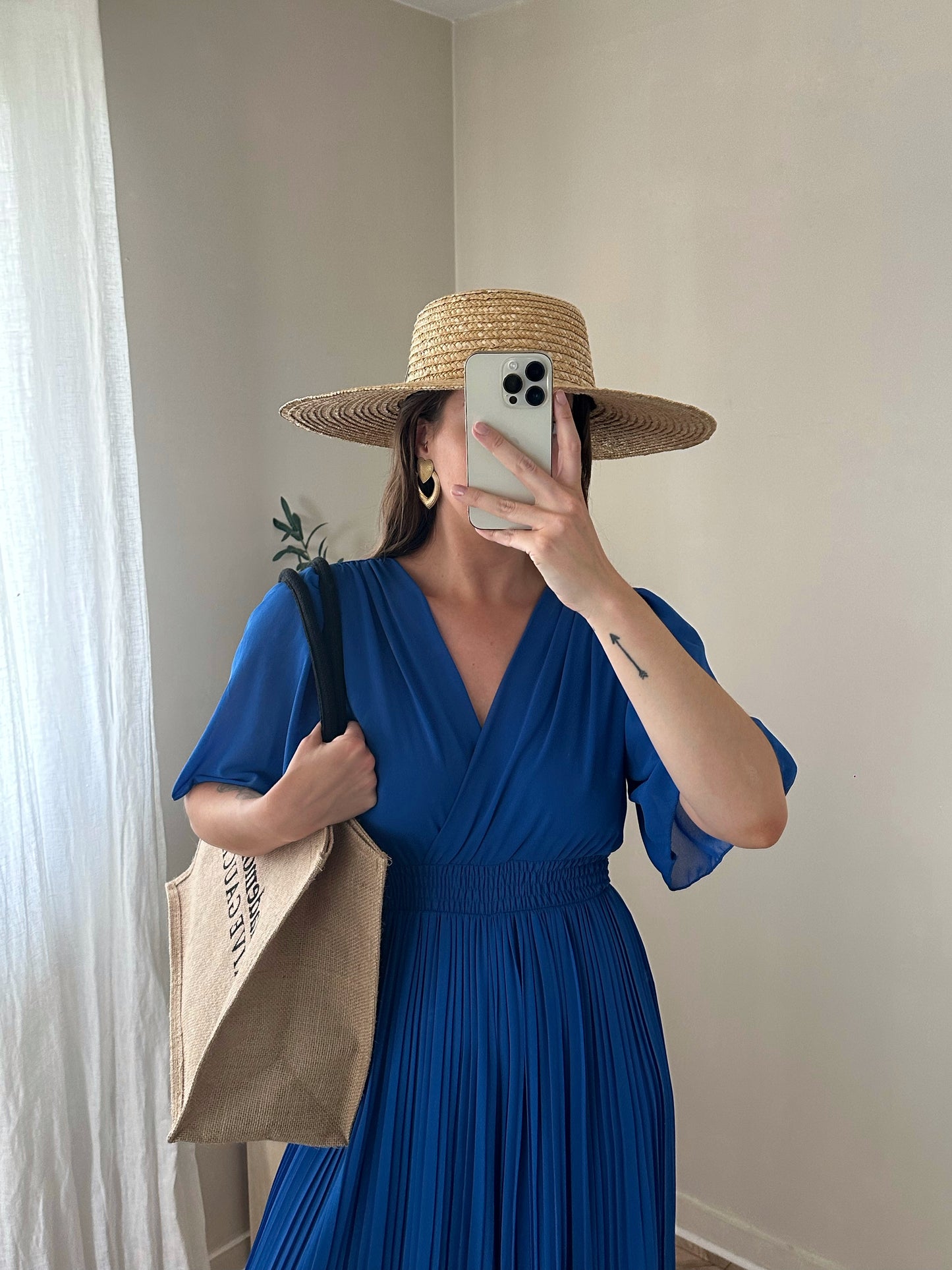 Combinaison pantalon fluide bleu roi LUCIE