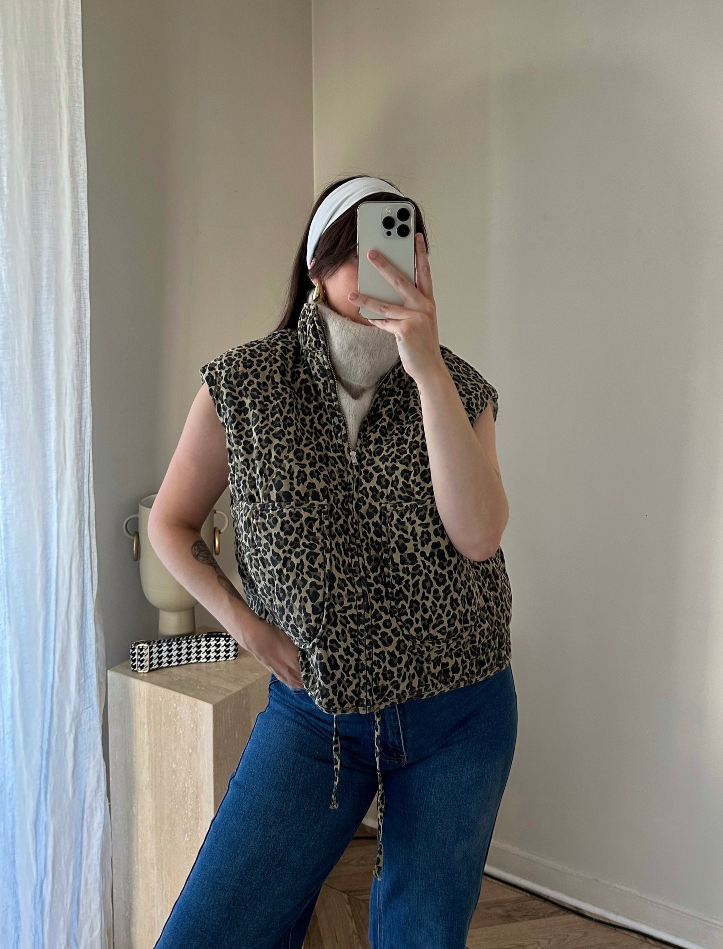 Veste sans manches léopard AMA