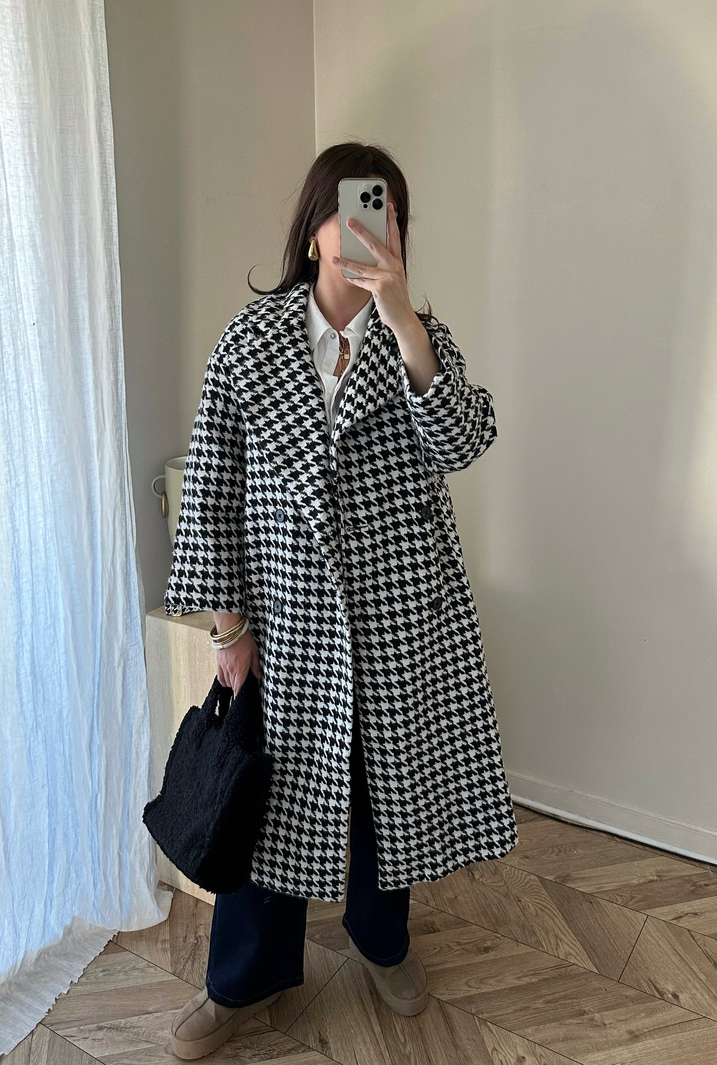 Manteau pied de poule ÉMIE