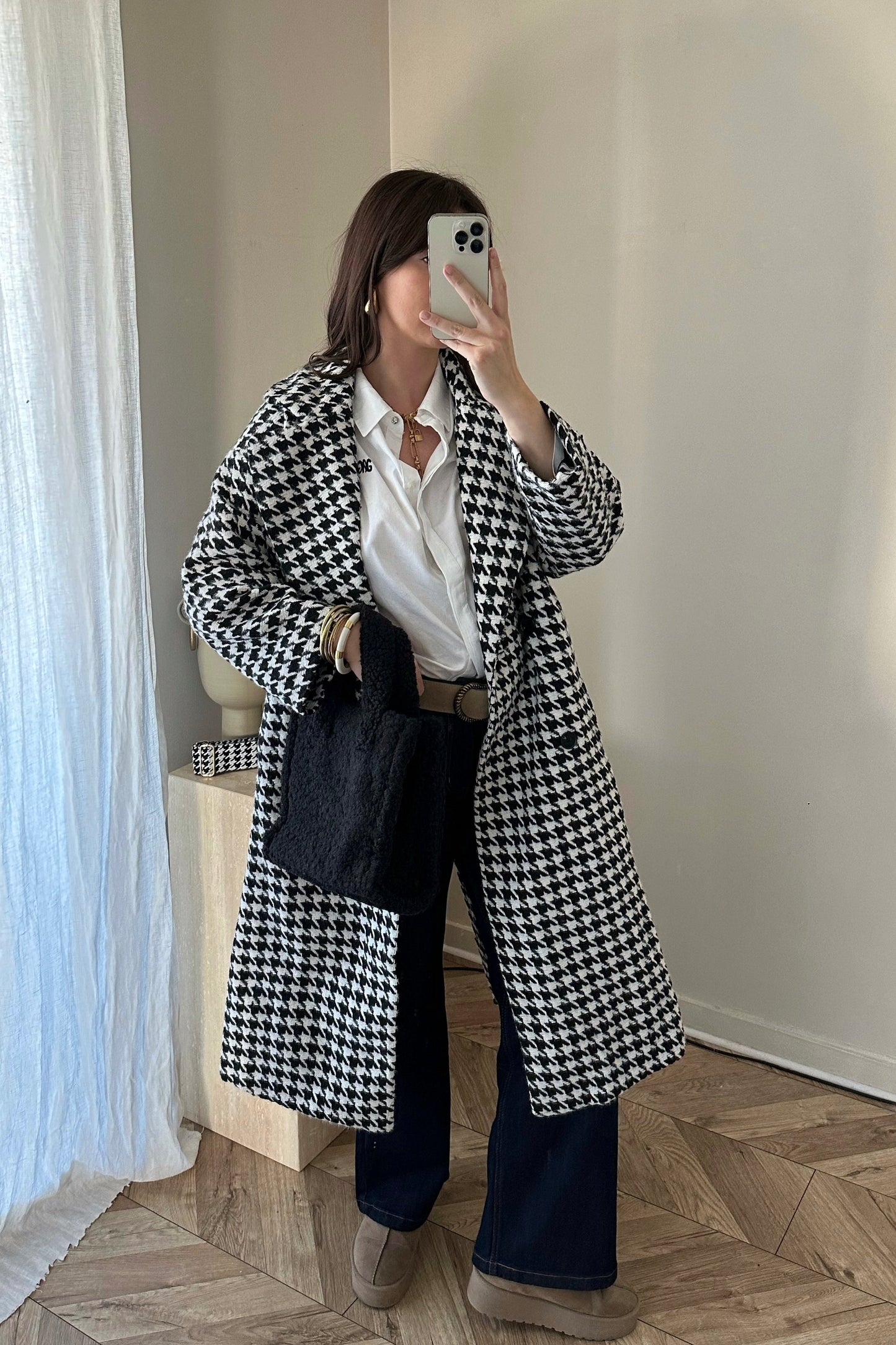 Manteau pied de poule ÉMIE