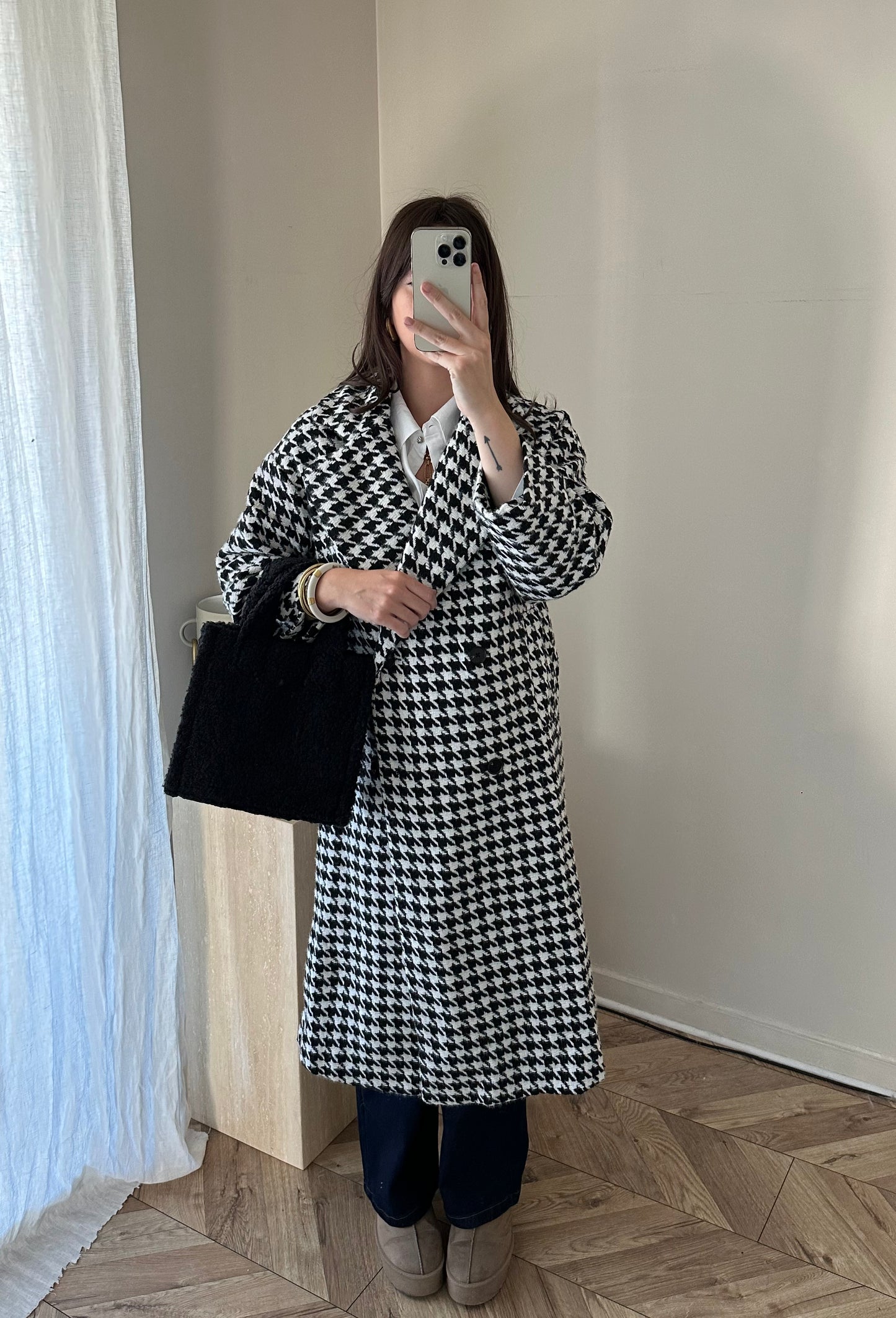 Manteau pied de poule ÉMIE