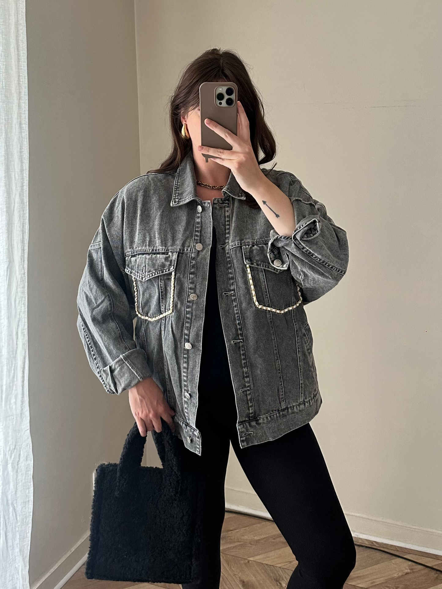 Veste oversize grise SIBYLLE