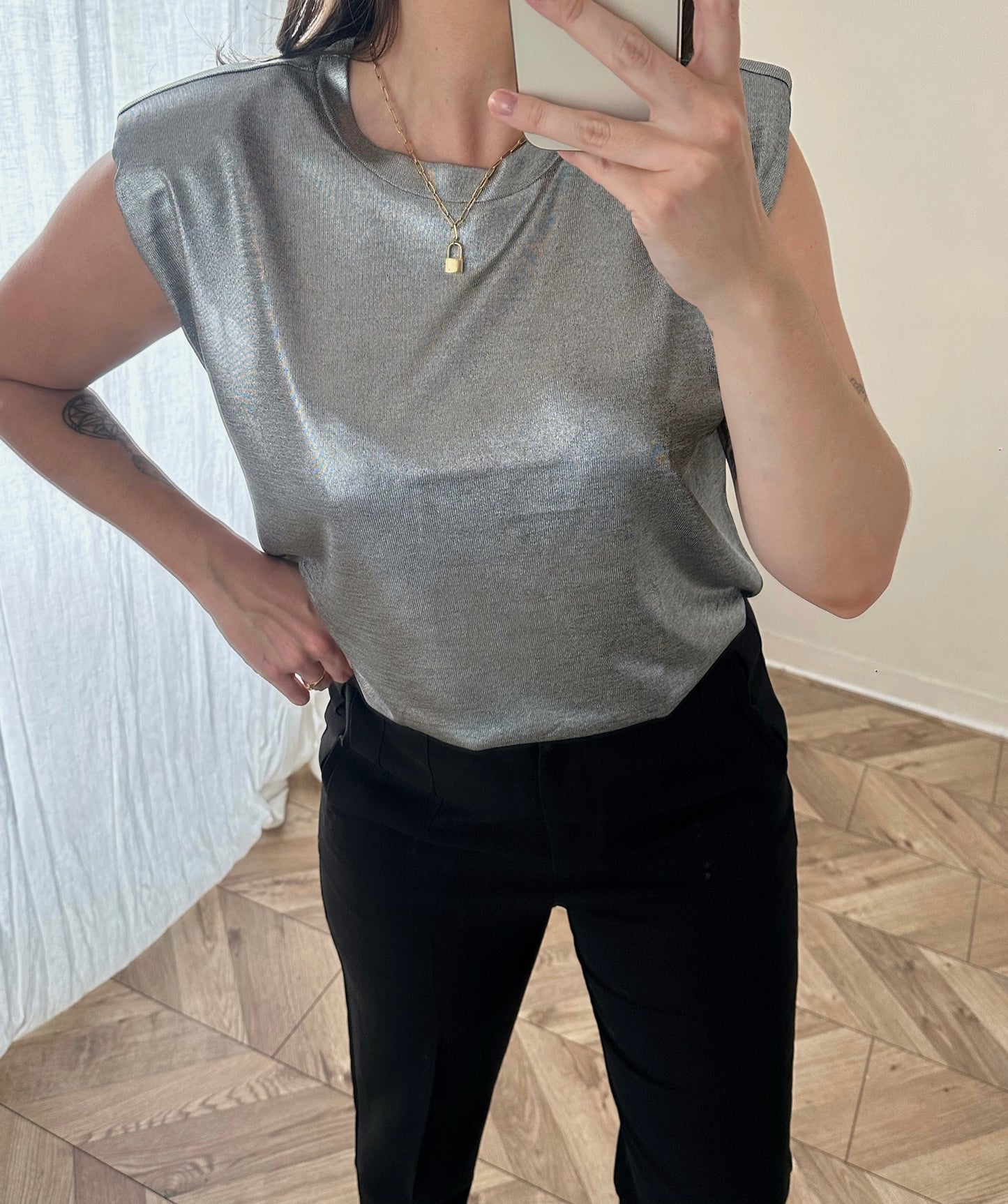 Tee shirt glitter argent OPHÉLIE