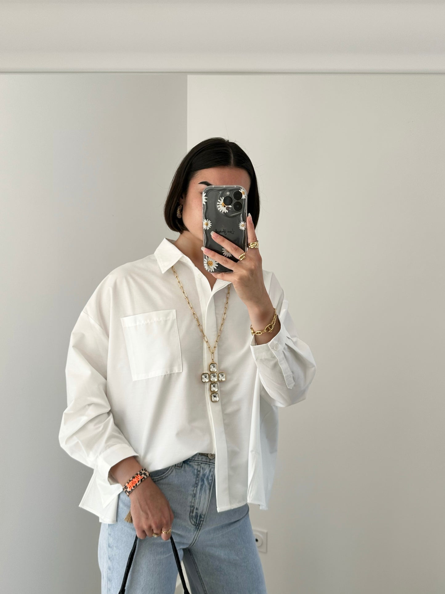Chemise plissée dans le dos blanche LÉA