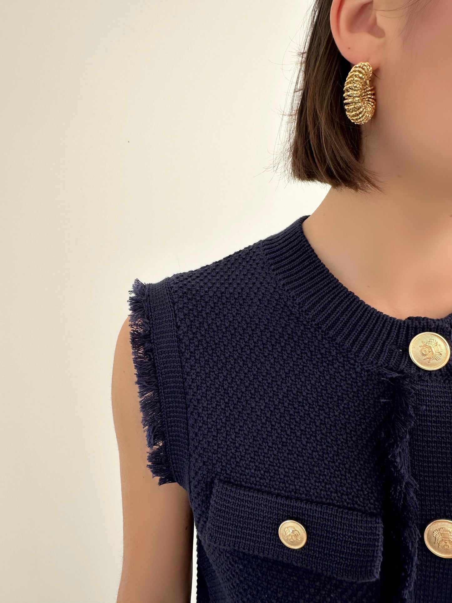 Gilet maille bleu marine ESMÉE