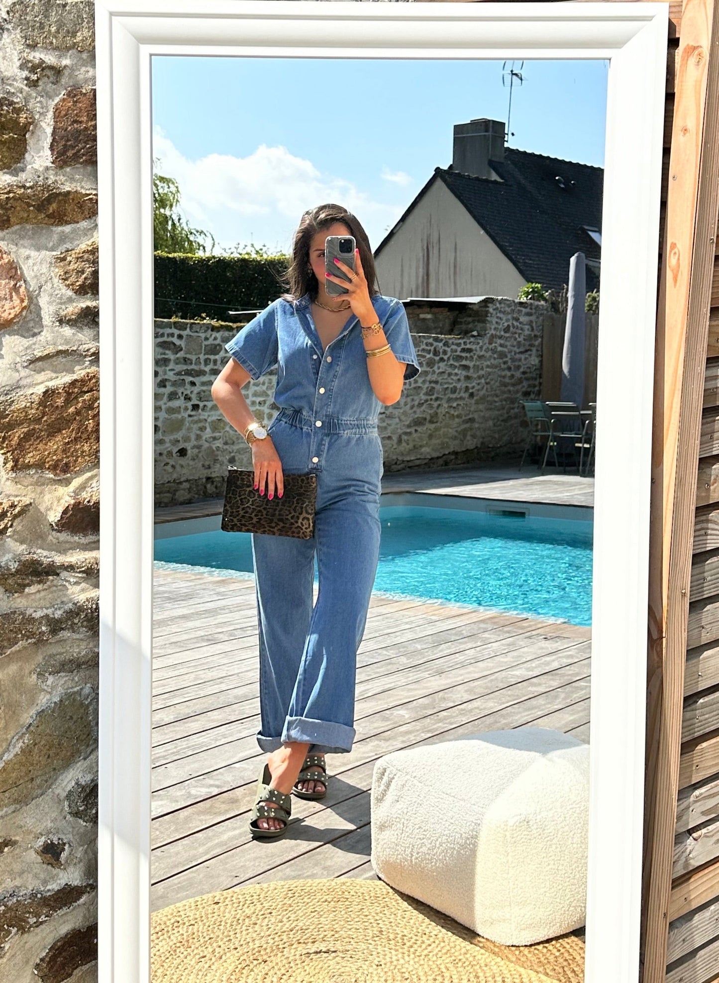 Combinaison coton bleu jeans LOLA