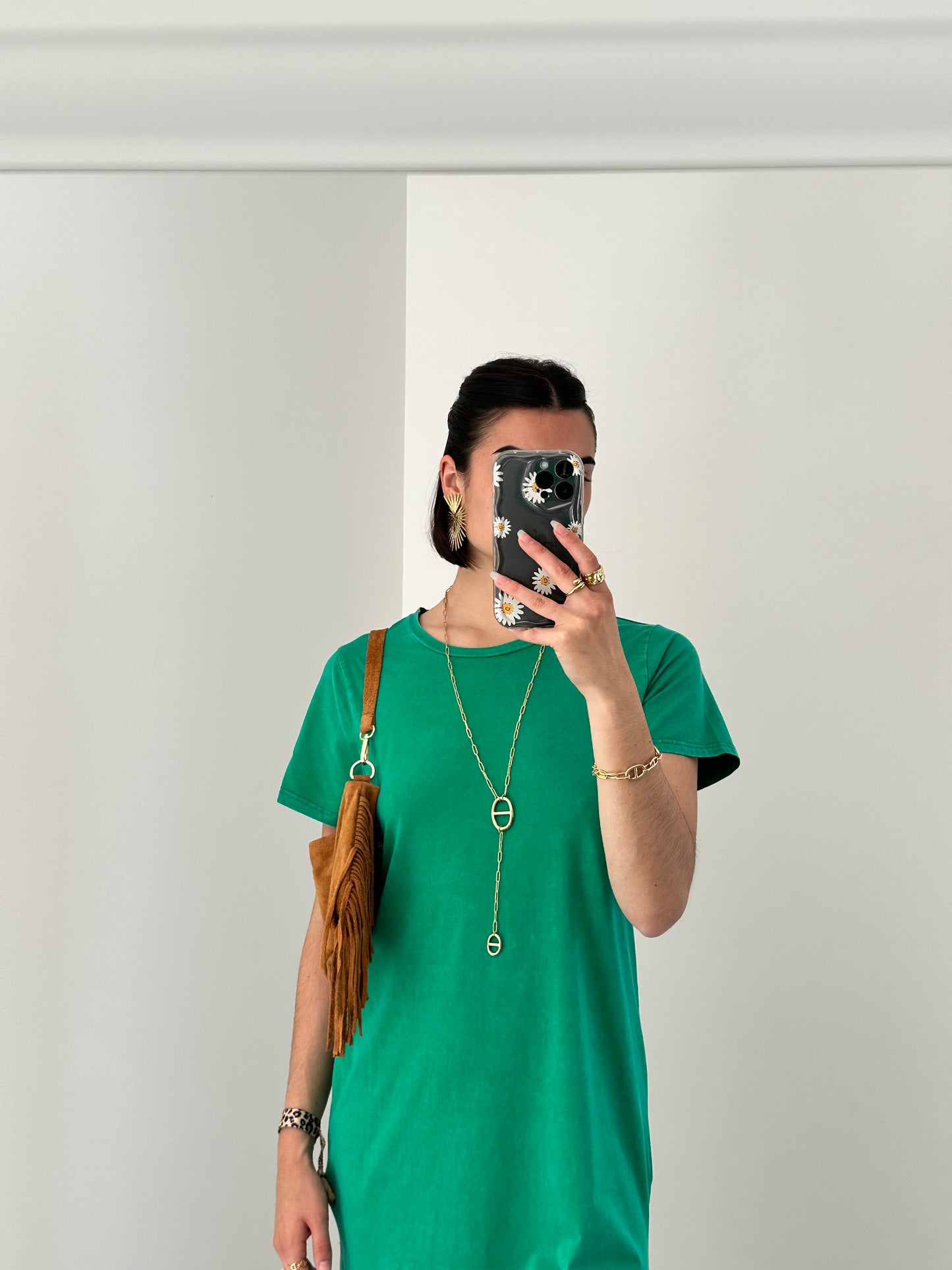 Robe longue verte NOELIE