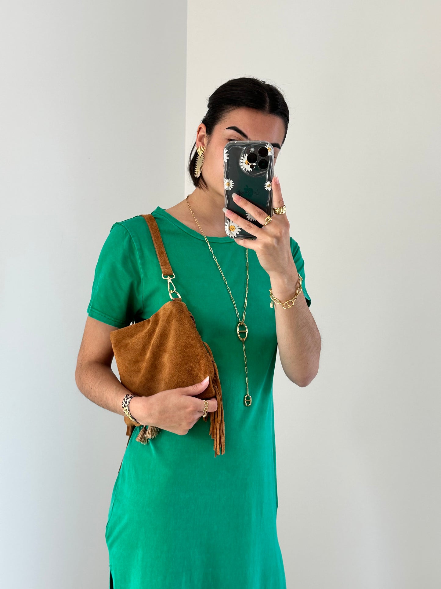 Robe longue verte NOELIE