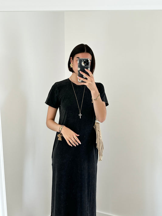 Robe longue noir NOELIE