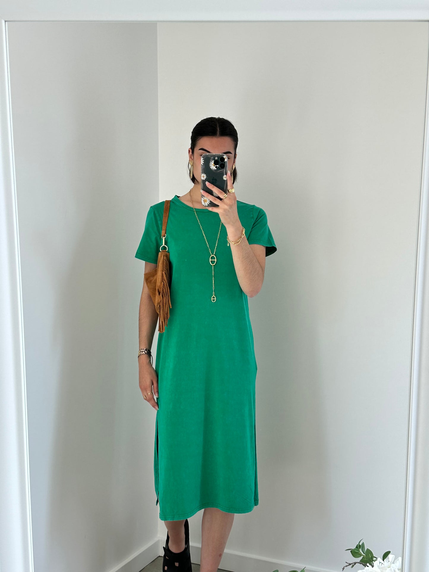 Robe longue verte NOELIE