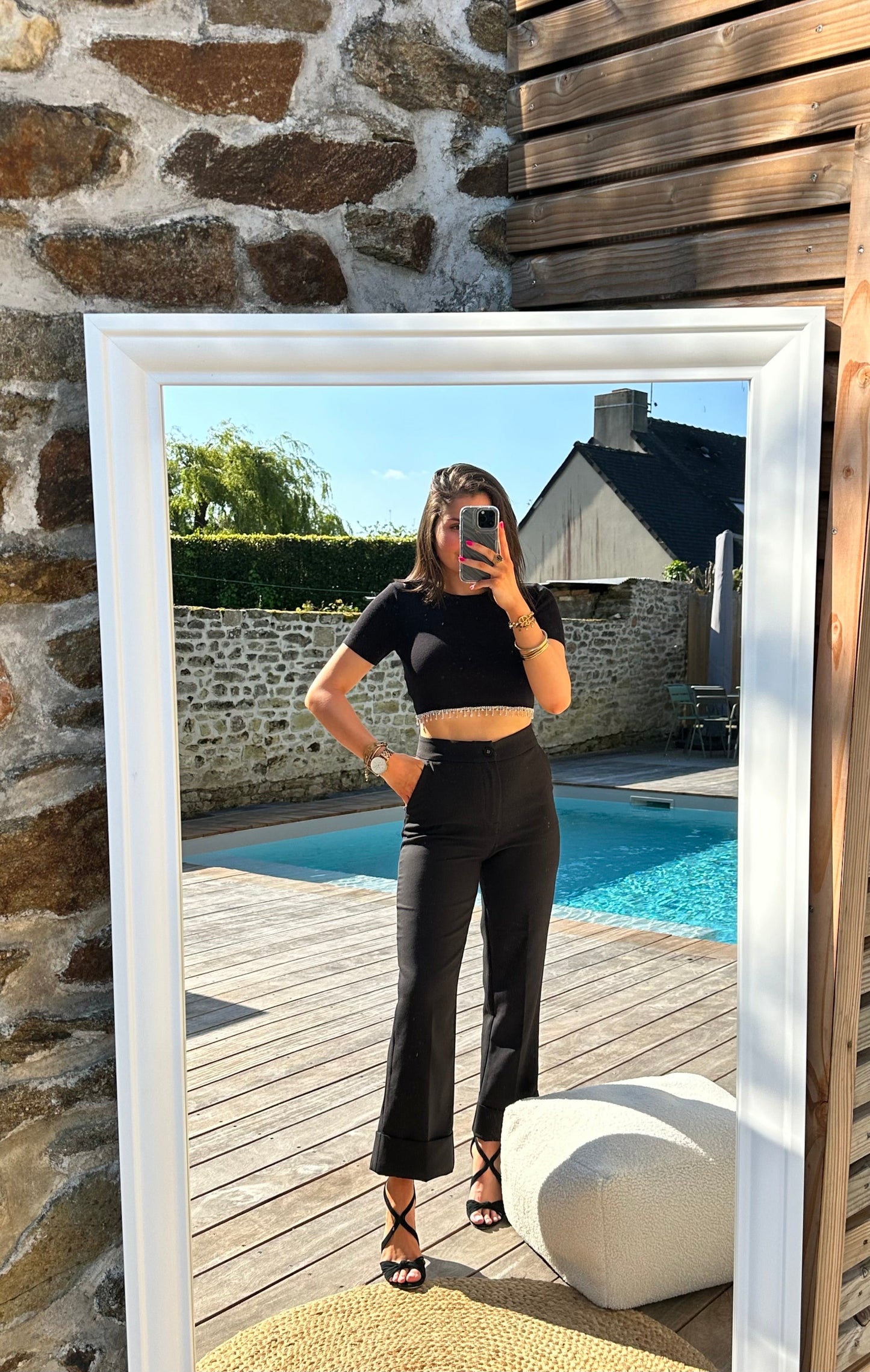 Haut strass noir ÉLÉONORE