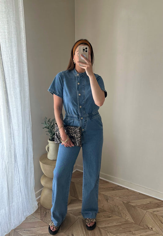 Combinaison coton bleu jeans LOLA