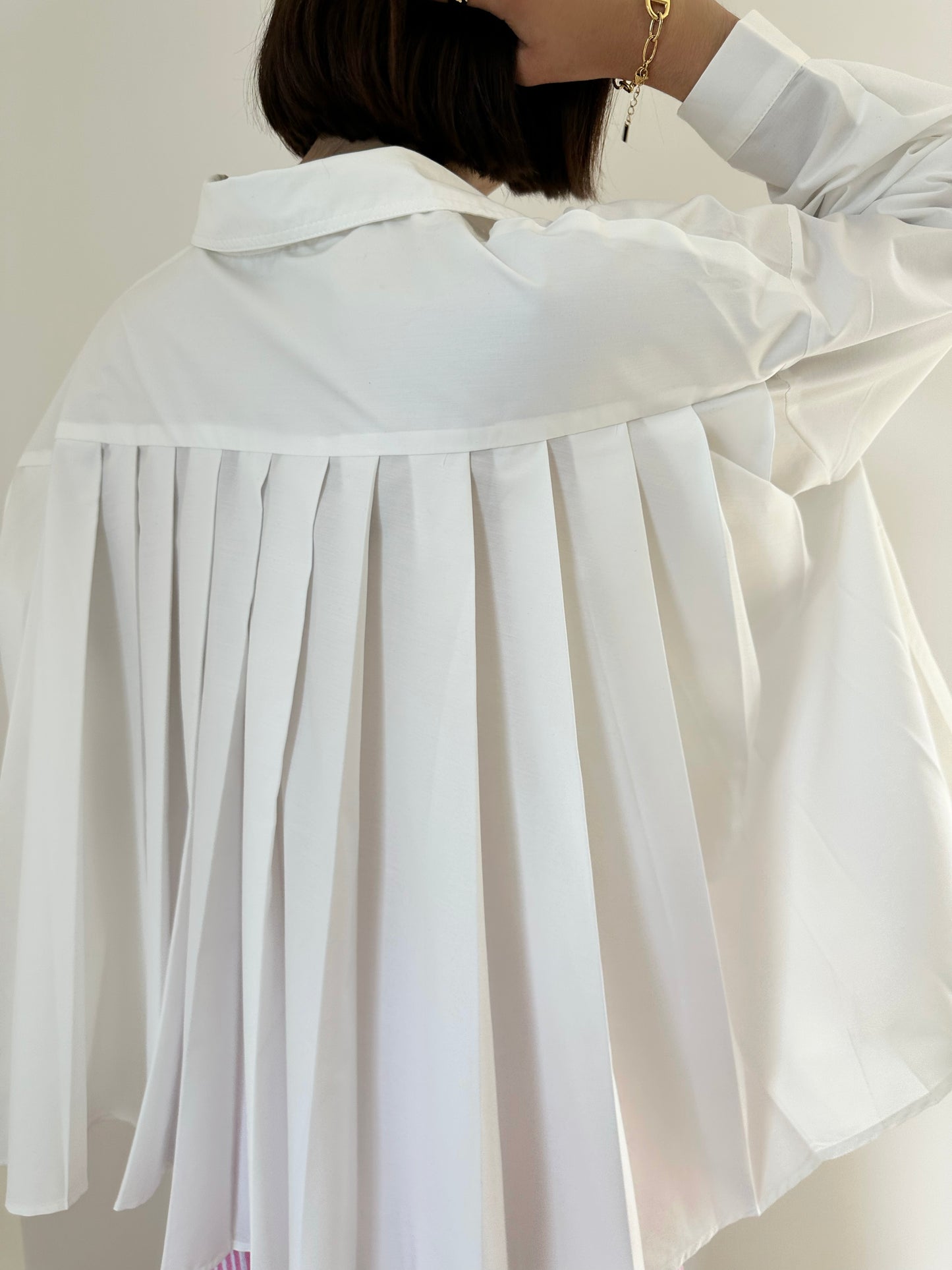 Chemise plissée dans le dos blanche LÉA