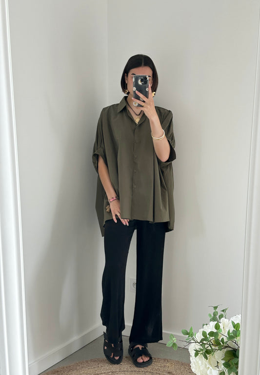 Chemise oversize manche courte kaki PALOMA