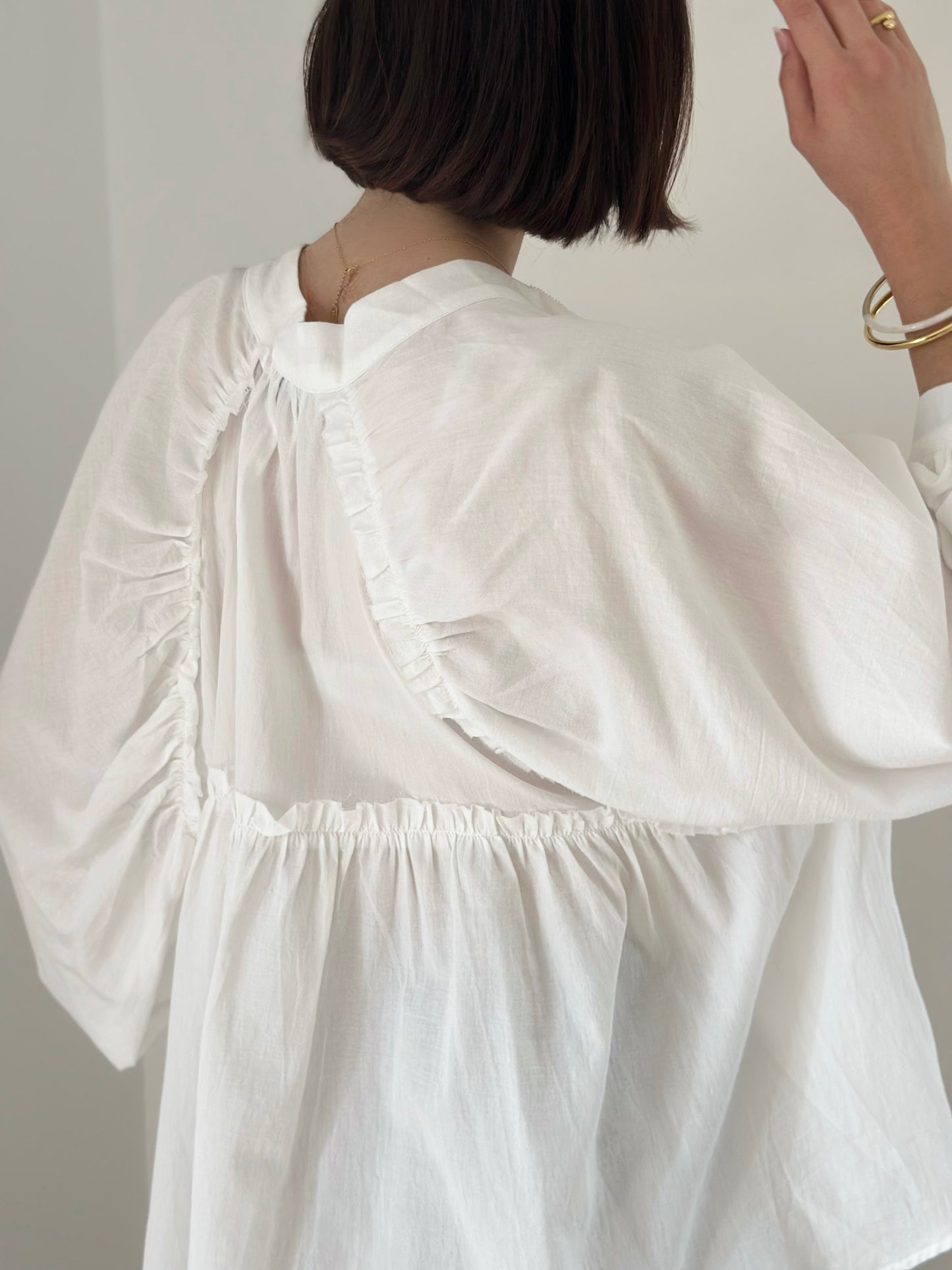 Chemise large manche bouffante blanche JULIETTE