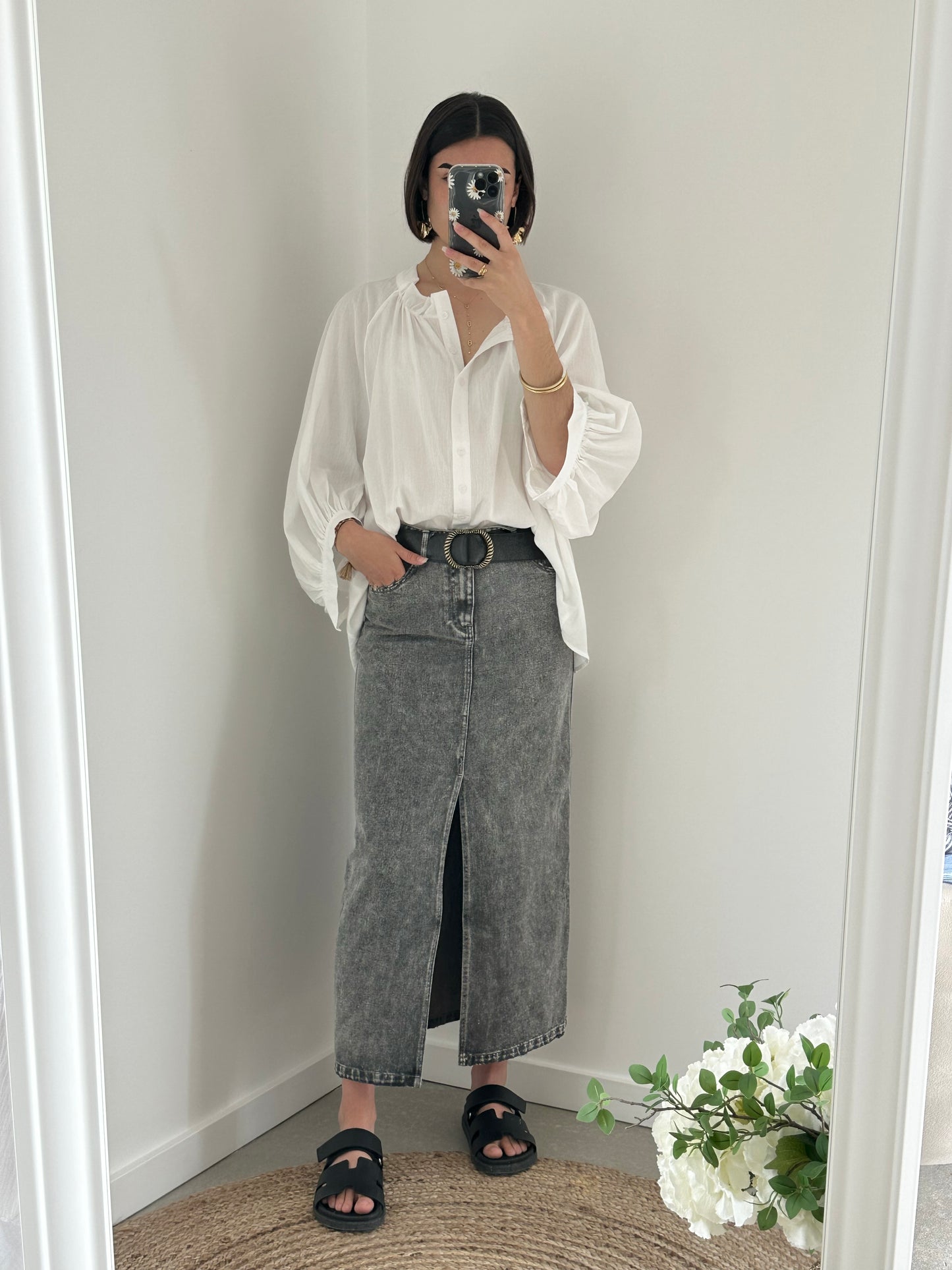 Chemise large manche bouffante blanche JULIETTE