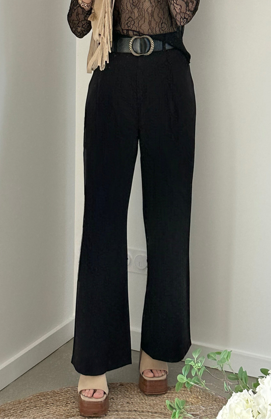 Pantalon à pinces noir droit NOUR