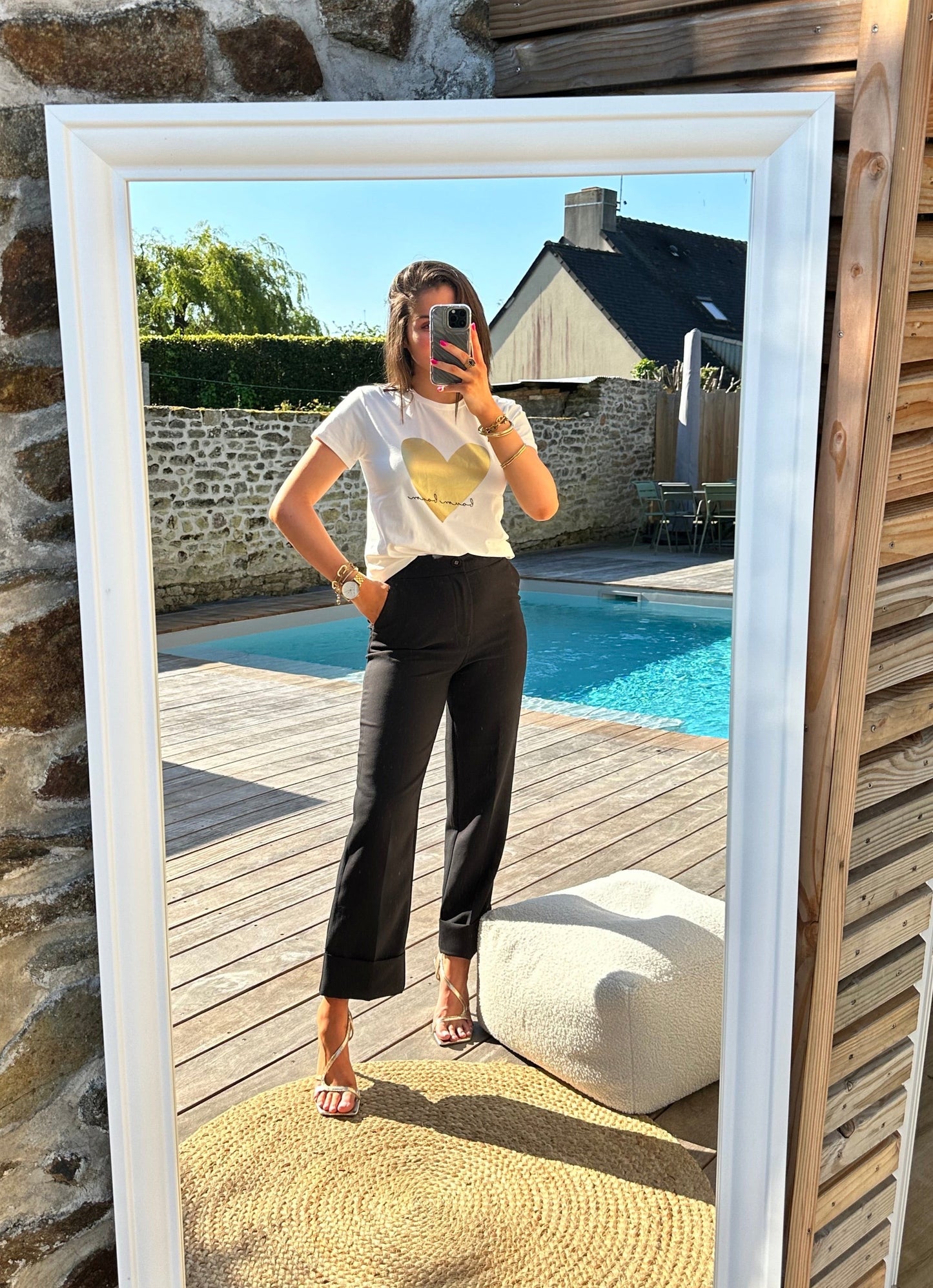TEE shirt cœur doré LOUISE