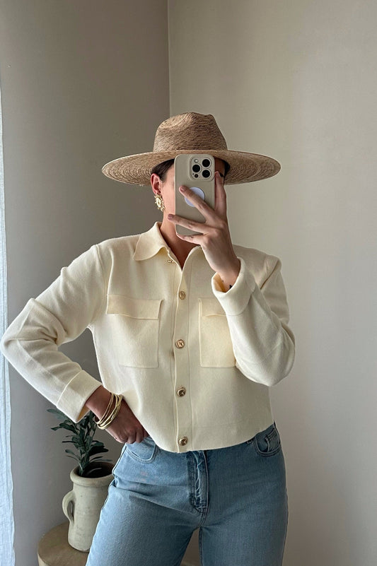 Gilet beige à bouton ROMY