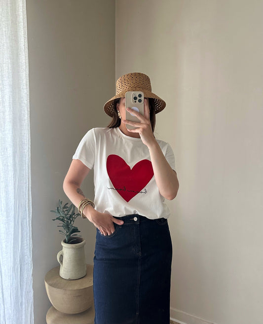 TEE shirt cœur rouge LOUISE