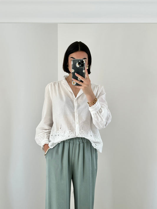Chemise blanche broderie ELISE
