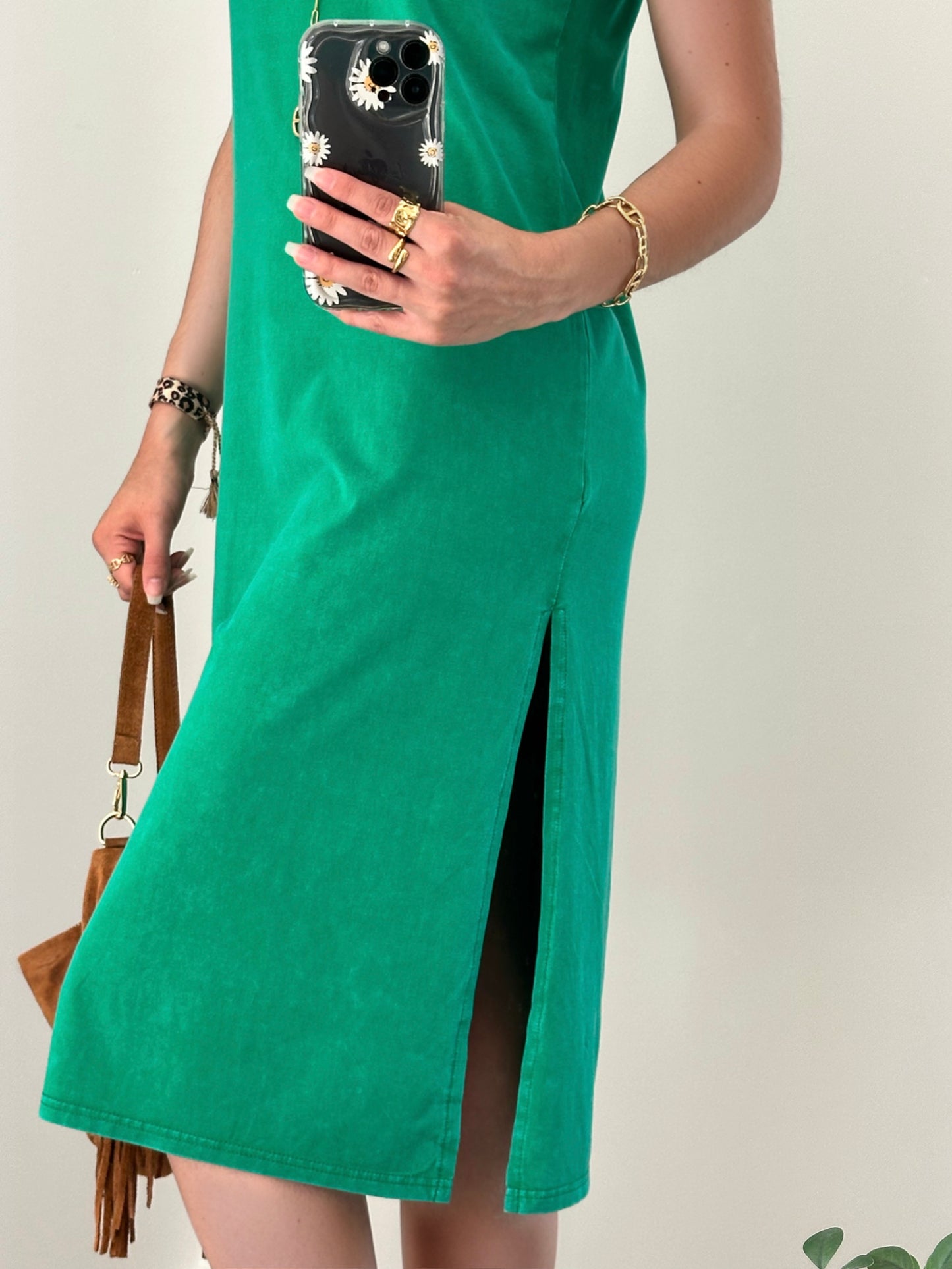 Robe longue verte NOELIE