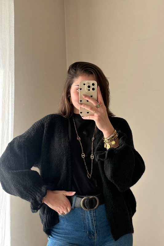 Pull col montant noir CASSIE