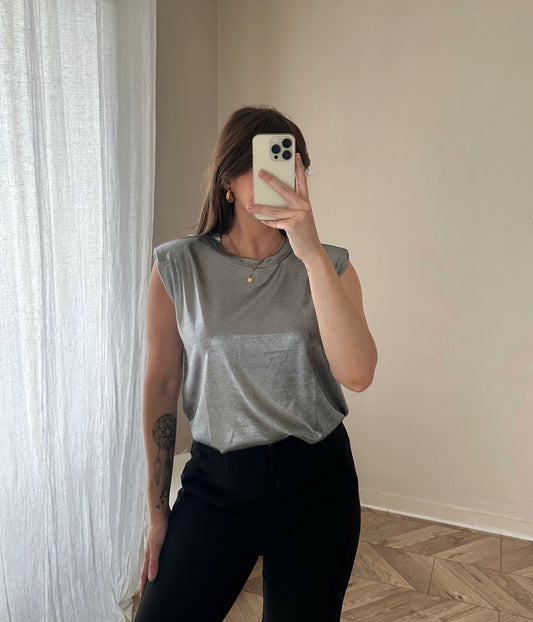 Tee shirt glitter argent OPHÉLIE